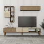 Hanah Home Mueble de TV Milan - Nogal y Travertino